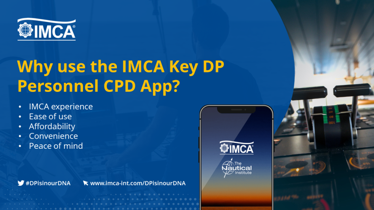 Five reasons to use the IMCA DP App Promo image showing the five reasons to use the IMCA DP App