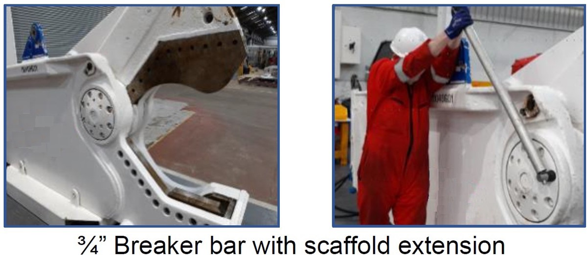Injuries sustained during maintenance – worker positioning