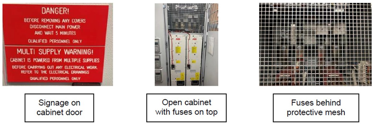 IMCA SF Permit to Work and Isolation procedure not followed Photo of fuses and signage