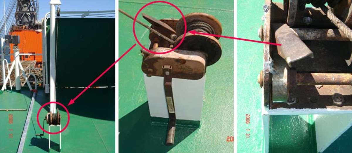 IMCA SF Wrist injury sustained during vessel maintenance Hand driven winch