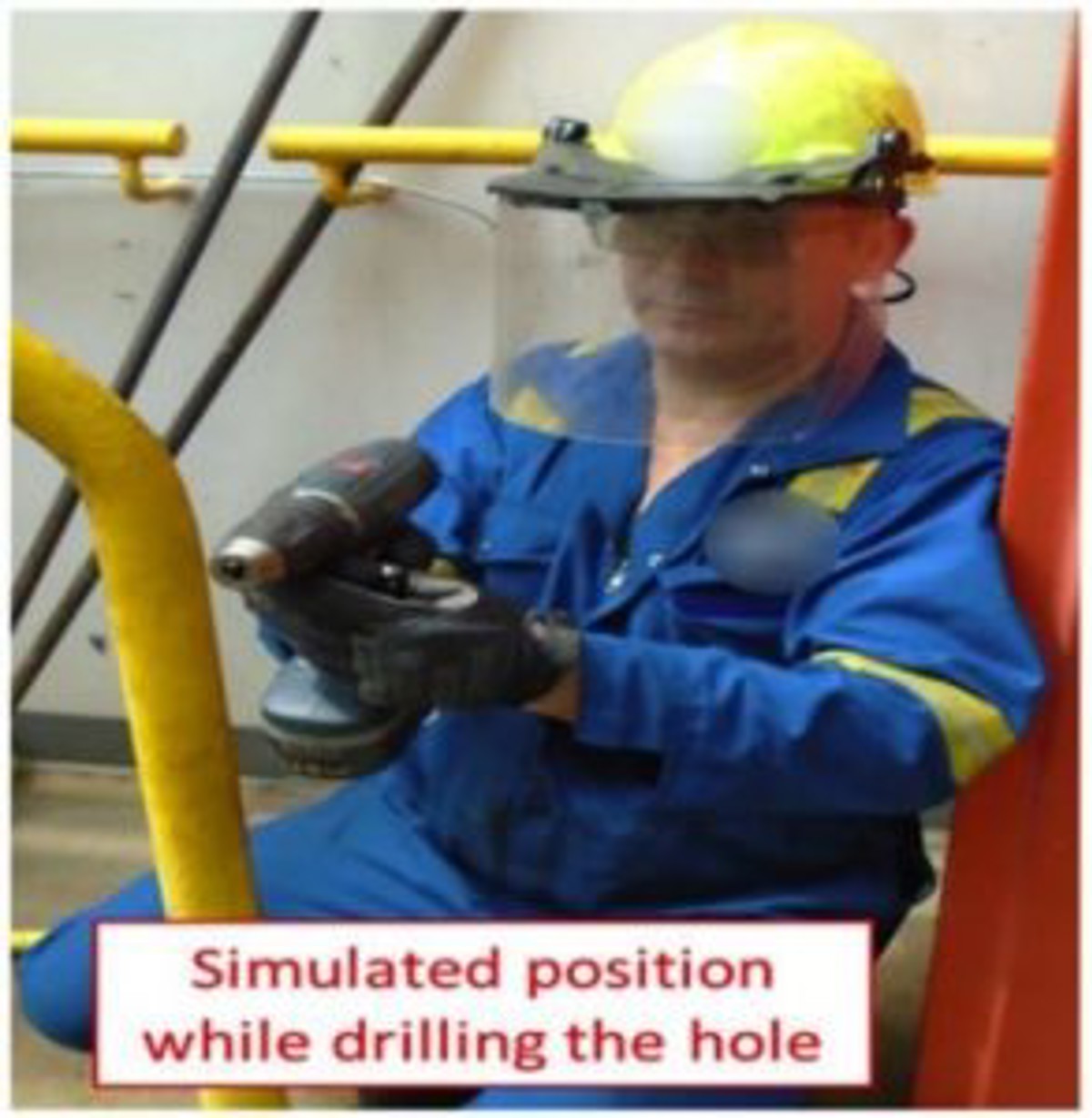 simulated position while drilling the hole