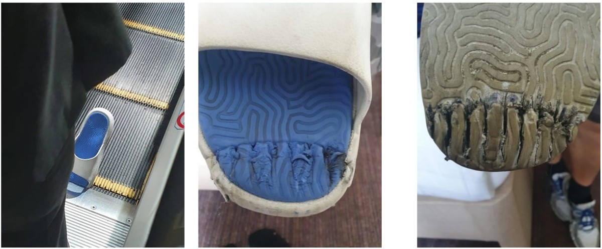Damage to shoe