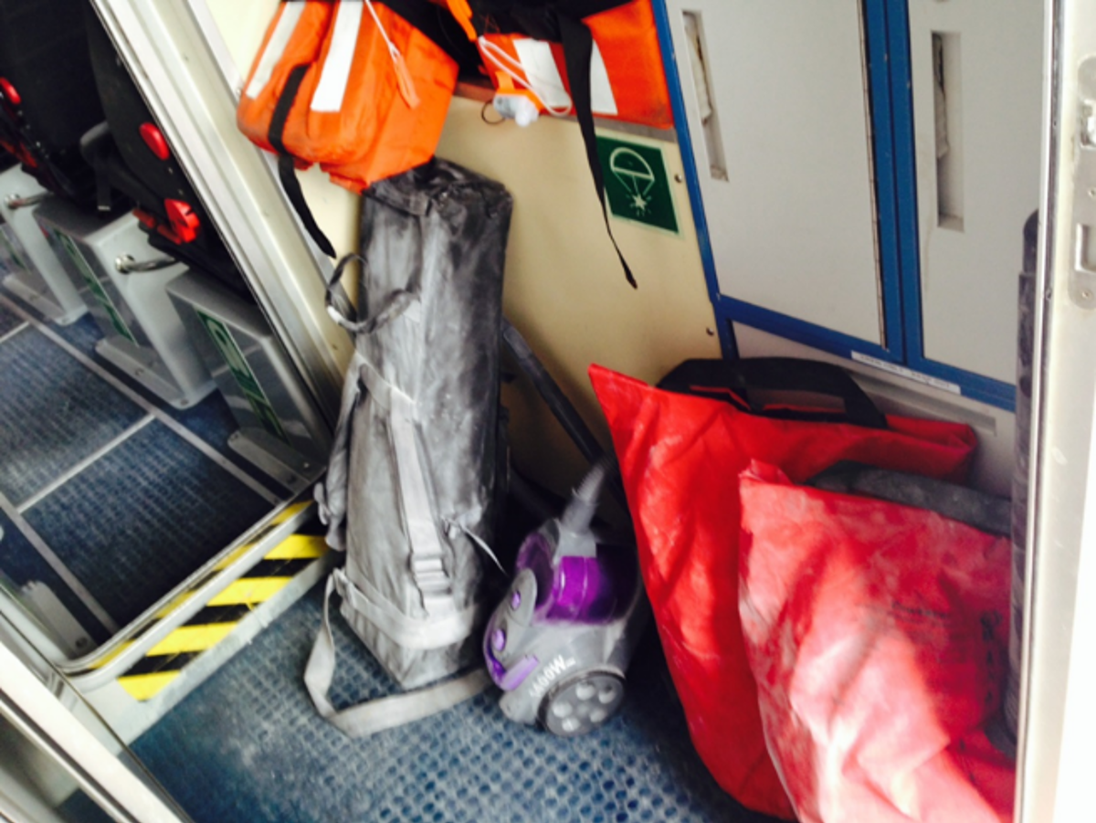 Several items had been stored in the underdeck space