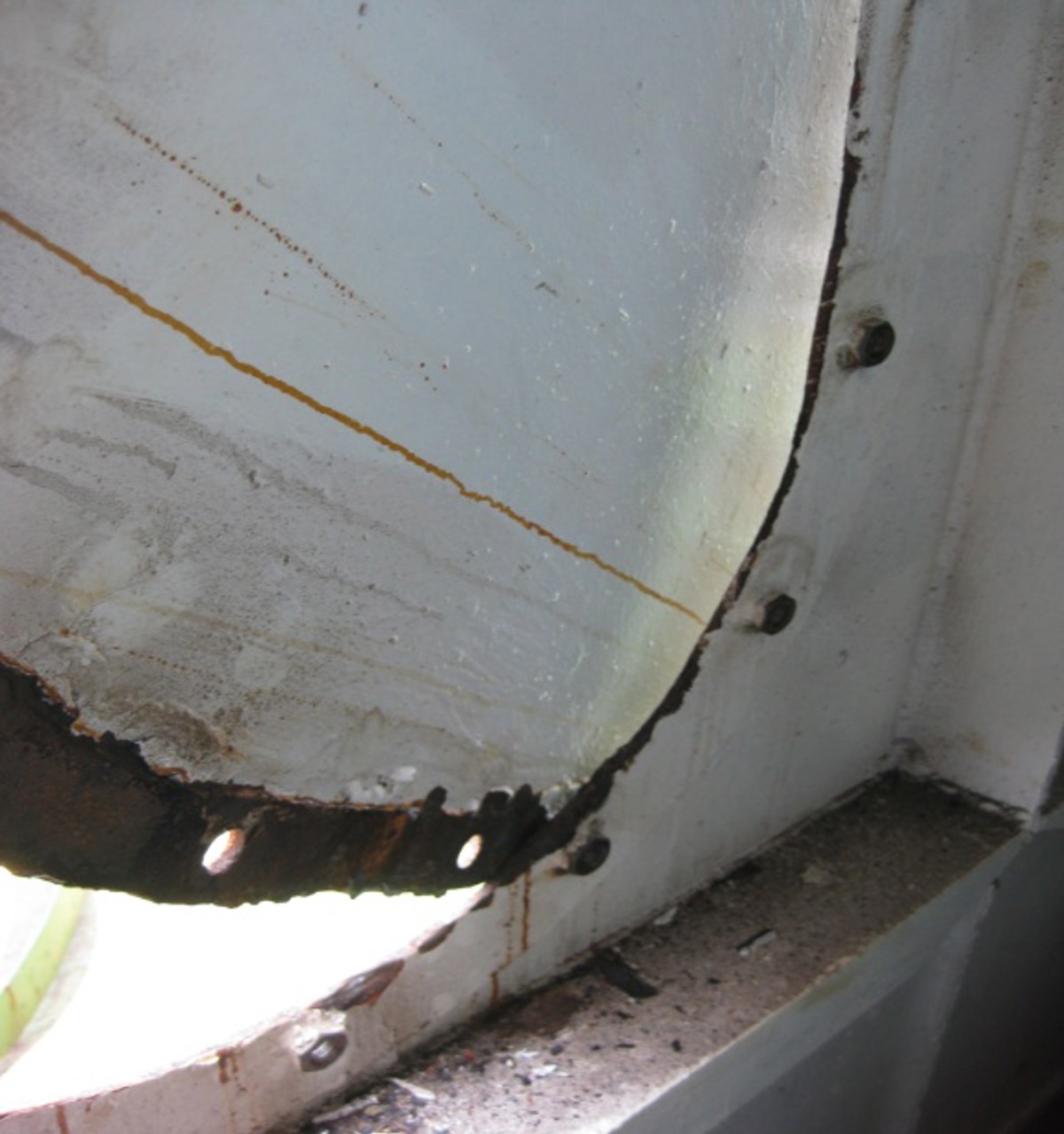 inspection hatch being prepared