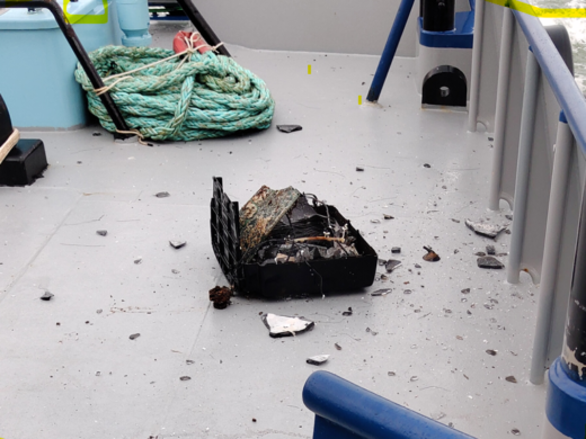 IMCA SF 30/19: Exploding television recovered from sea 5 520X390 The television set exploded violently, destroying its case and sending shards of glass all over the aft deck.