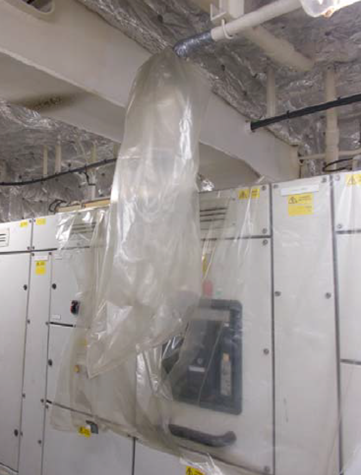 Bags placed over nozzle heads