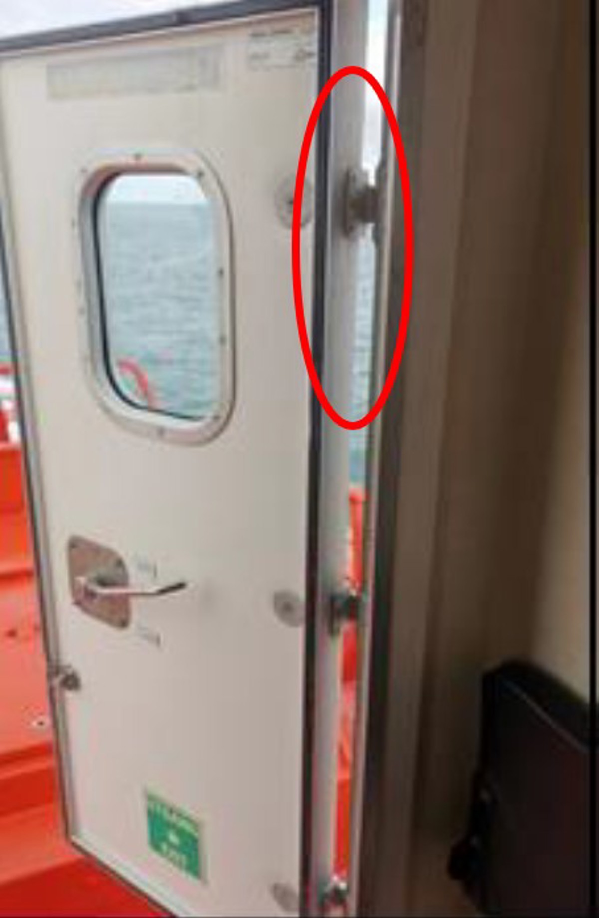Photo of inner door frame on vessel