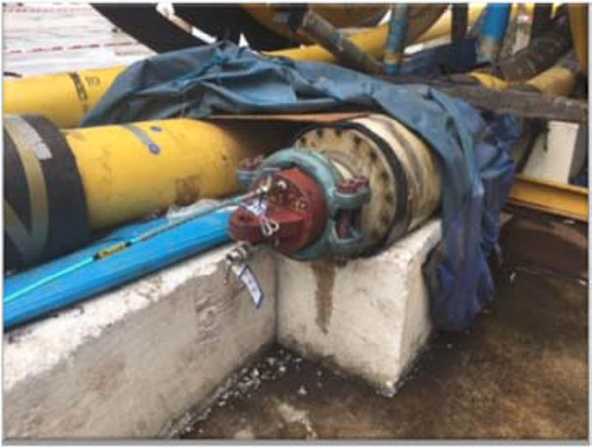 Showing 6″ pull head that was removed for inspection of the foam pig