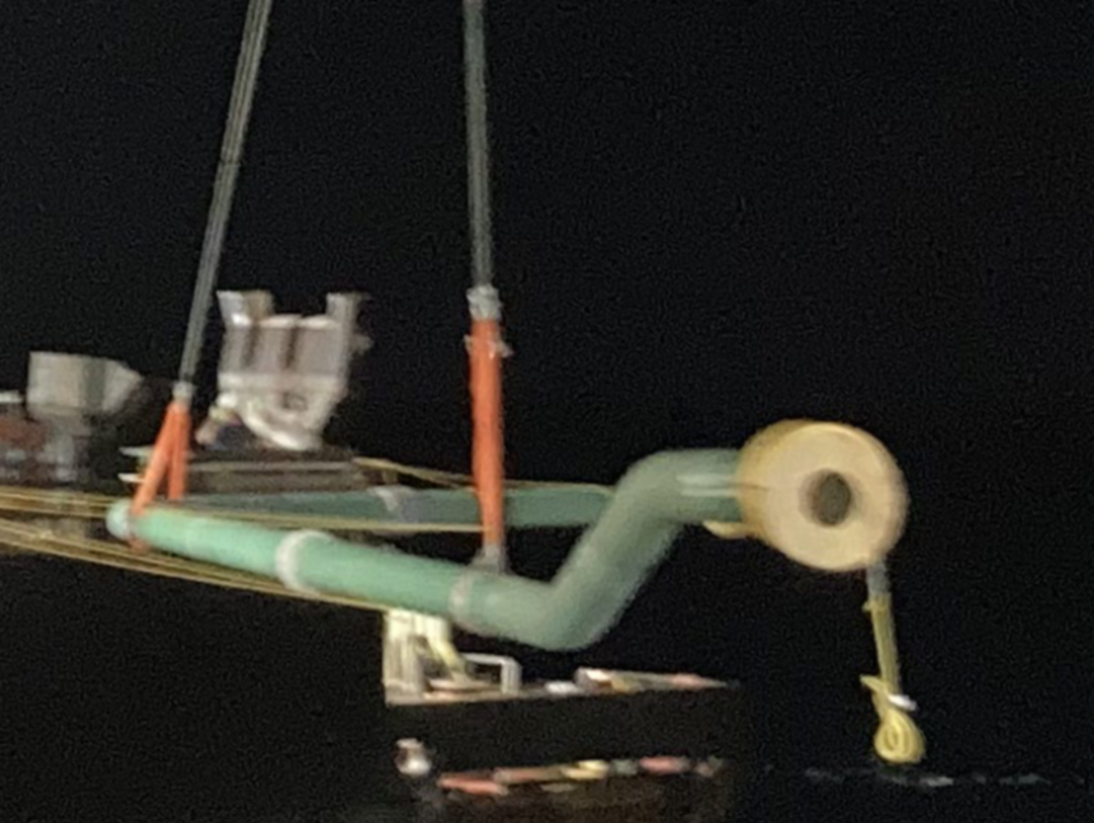 Note the middle leg is not choked, as per the drawing,  change not noticed, nor articulated to the divers