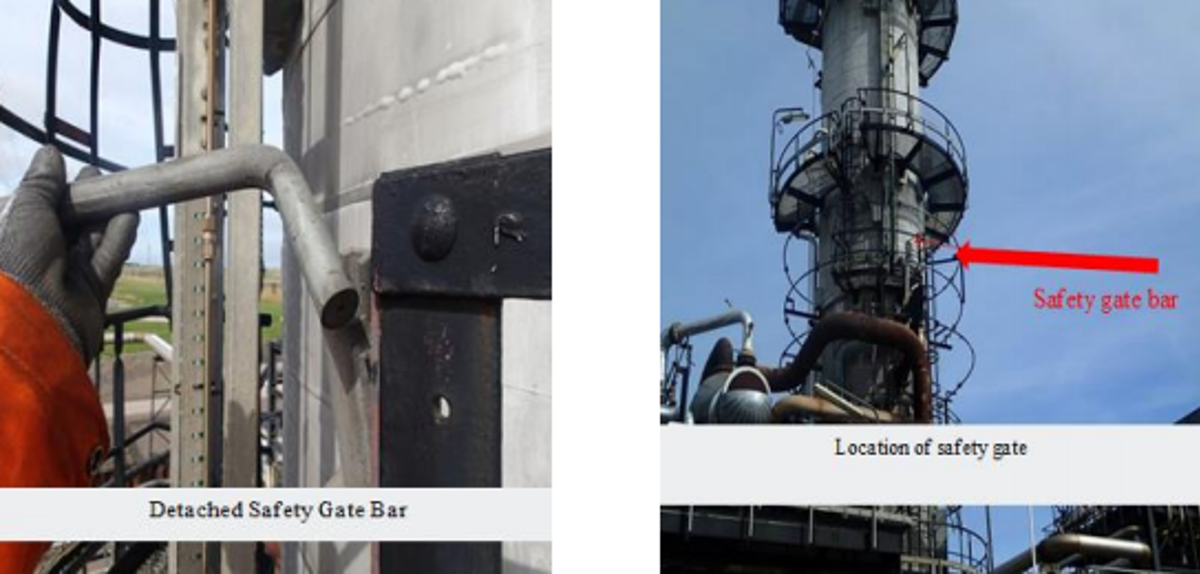 IMCA SF High potential near-miss: Failure in safety gate Location of safety gate