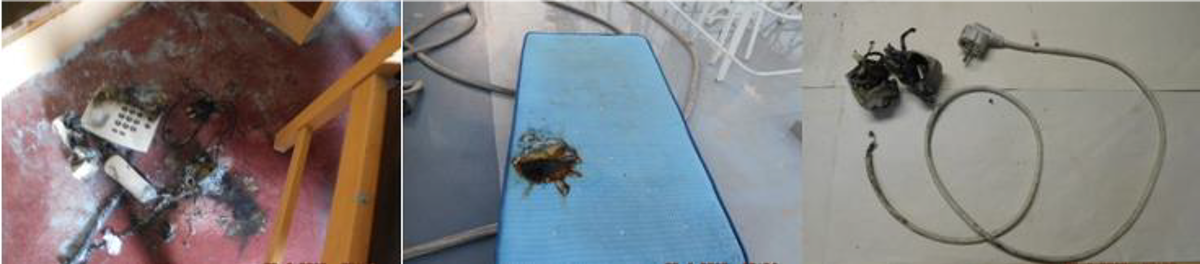 IMCA SF Fire in the accommodation: electronic items in cabins 2 Fire damage in cabin