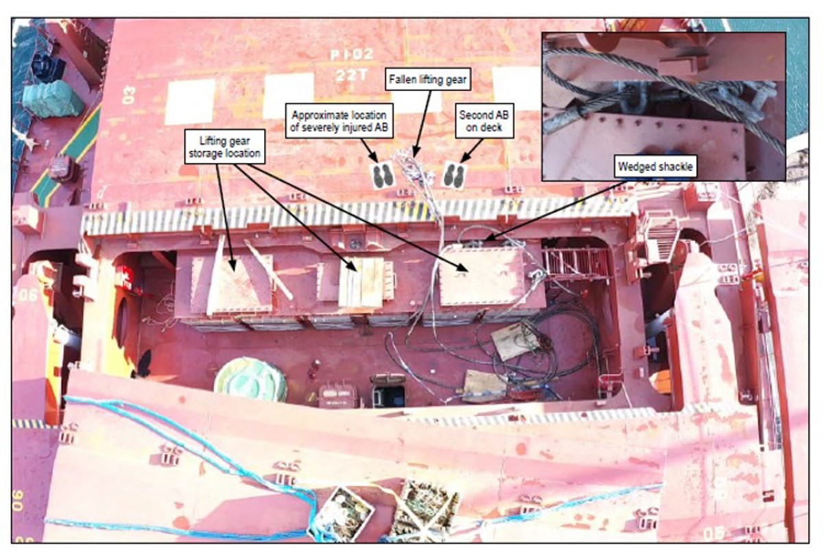 IMCA SF 26/20: Fall of a suspended load on general cargo vessel ZEA Servant injuring two crew Sf 2620 52 1 The UK Marine Accident Investigation Branch (MAIB) has published an Accident Investigation Report 11/2020 relating to an incident on the general cargo vessel ZEA Servant in Campbeltown, Scotland. Two crewmen were injured when a suspended load fell and struck them.