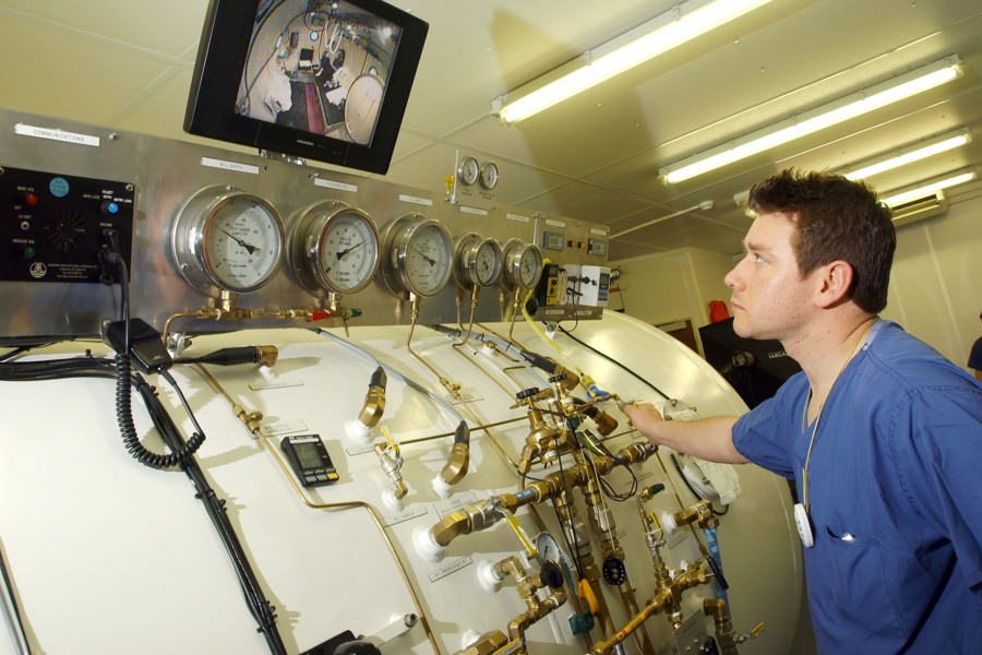 Photo of a diving decompression chamber