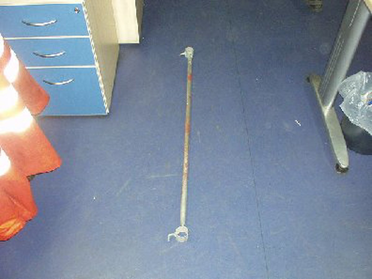 the object was removed and was found to be a 4 foot metal rod/brace
