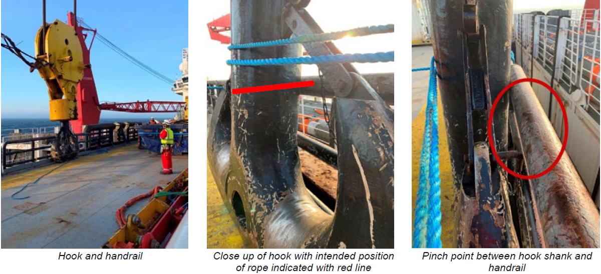 IMCA SF 27/19: Crush injury to hand while attempting to secure crane hook 6 1 A rigger sustained a severe crush injury to hand and wrist, which required medical evacuation and multiple surgery.