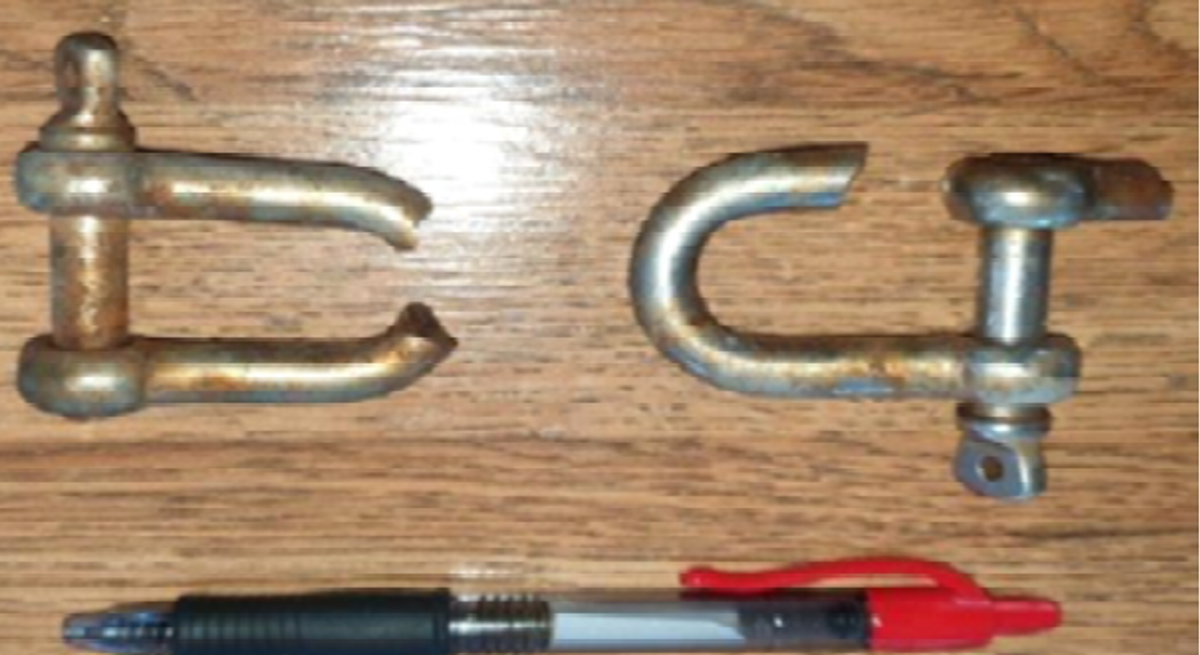 IMCA SF 30/19: Failed shackle on vessel life raft 2 1 There was a failure of two stainless steel “D” shackles forming part of a life raft hydrostatic release assembly on a vessel.
