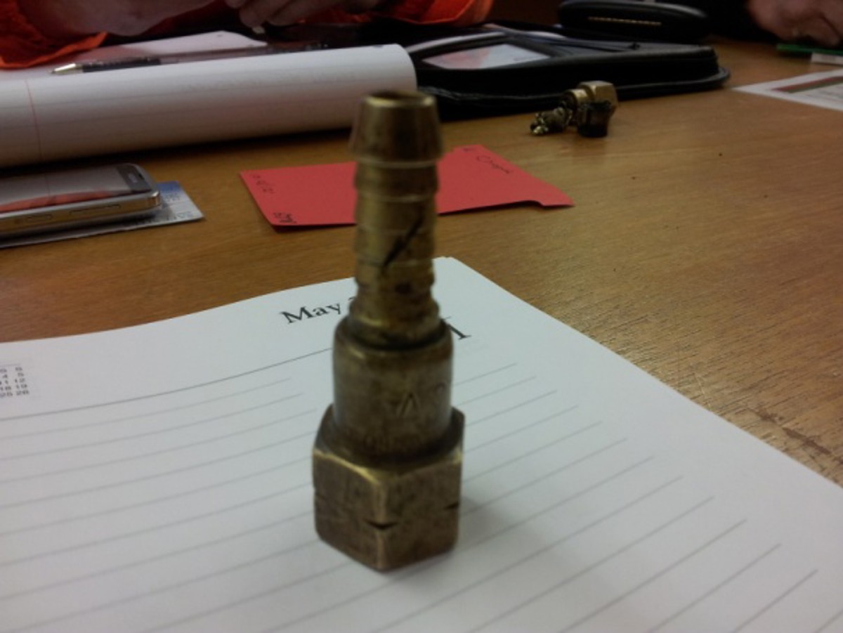 Damaged acetylene fitting