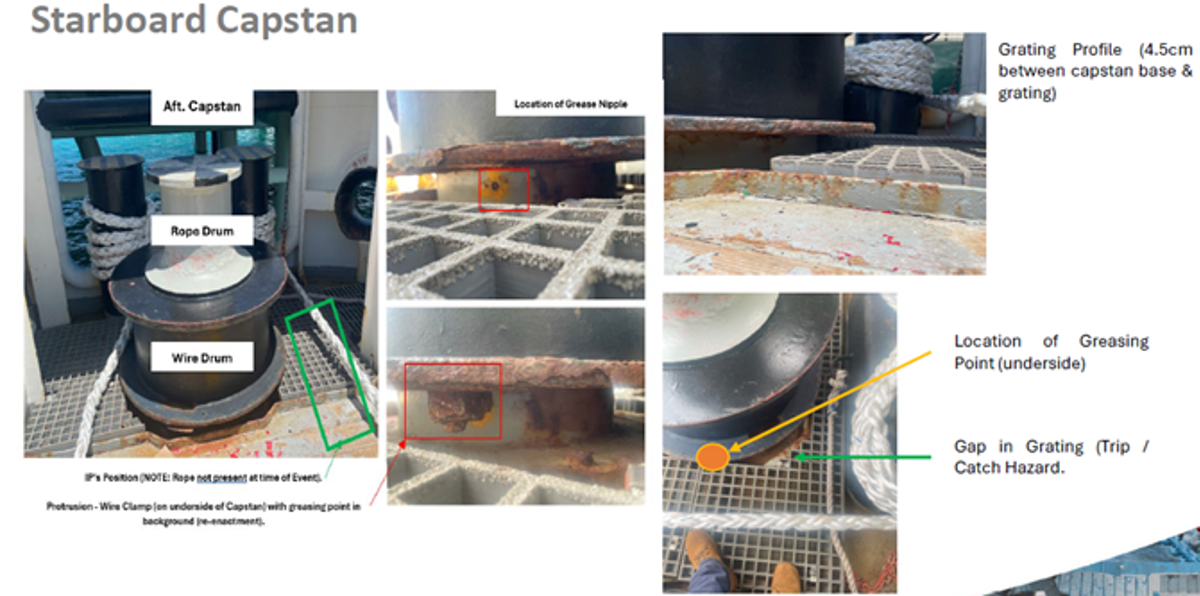 IMCA SF: LTI: Hand injury during capstan maintenance