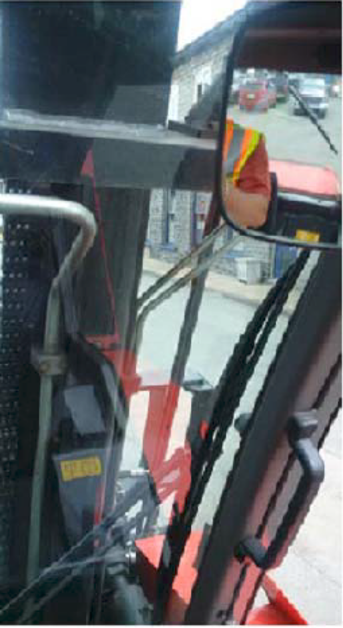 view with forks tilted back during travel