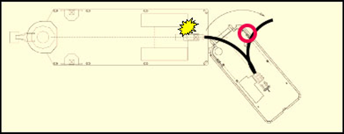 Figure 3 -Path of chain after failure under tension